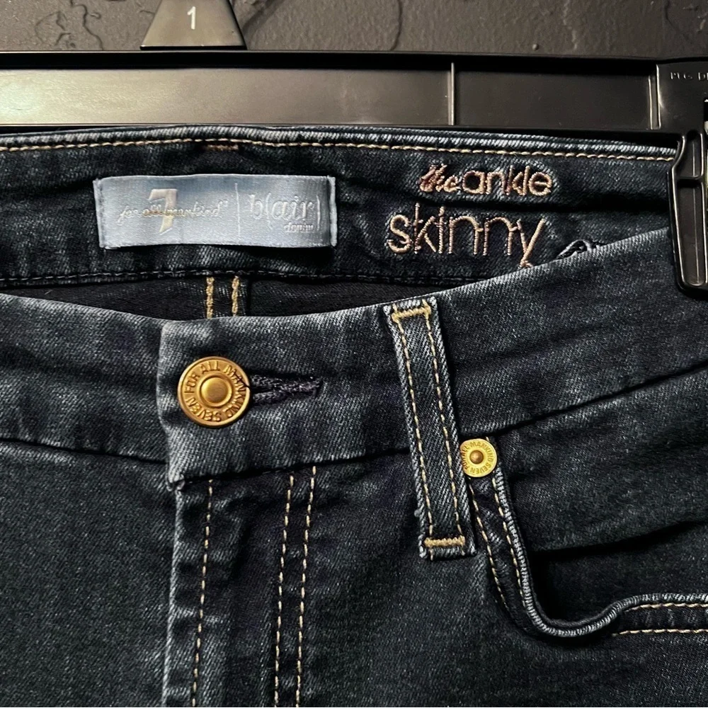 7 jeans B(AIR) ANKLE SKINNY IN STREAM Size:27 Color: Blue skinny jeans mid-rise - Picture 6 of 9
